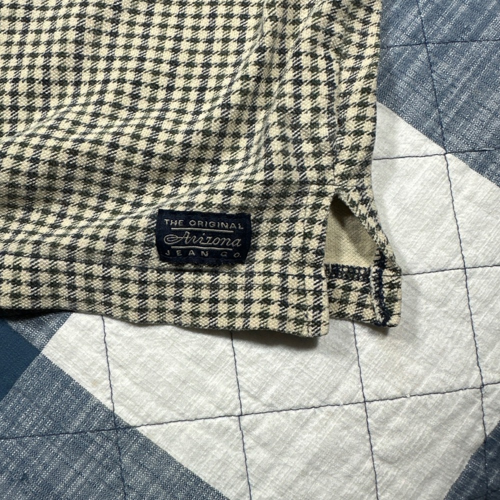 Vintage Arizona Jean Company Houndstooth Polo Shirt Mens Large Short Sleeve Navy - Picture 5 of 8